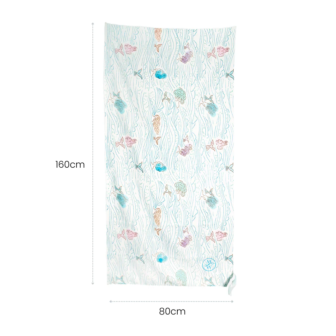 Beach/Bath Microfibre Towel - Mermaid Blue - Image 3