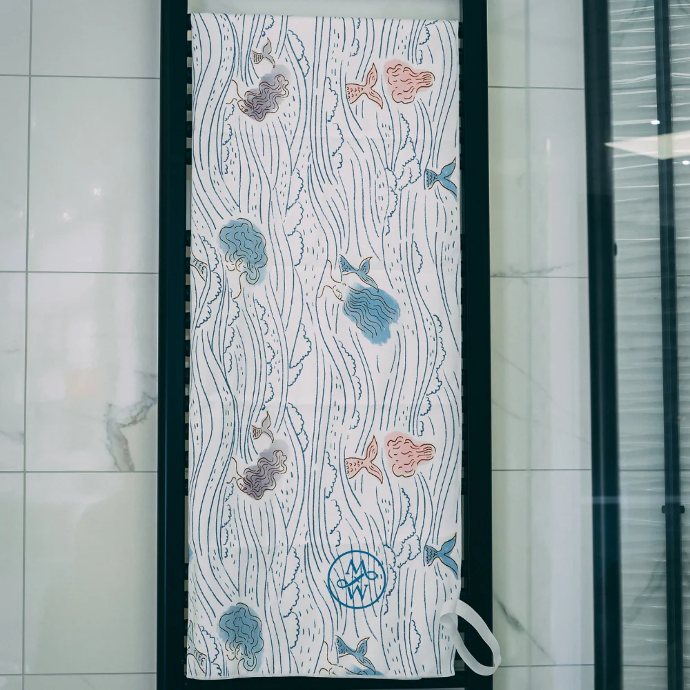 Beach/Bath Microfibre Towel - Mermaid Blue - Image 5