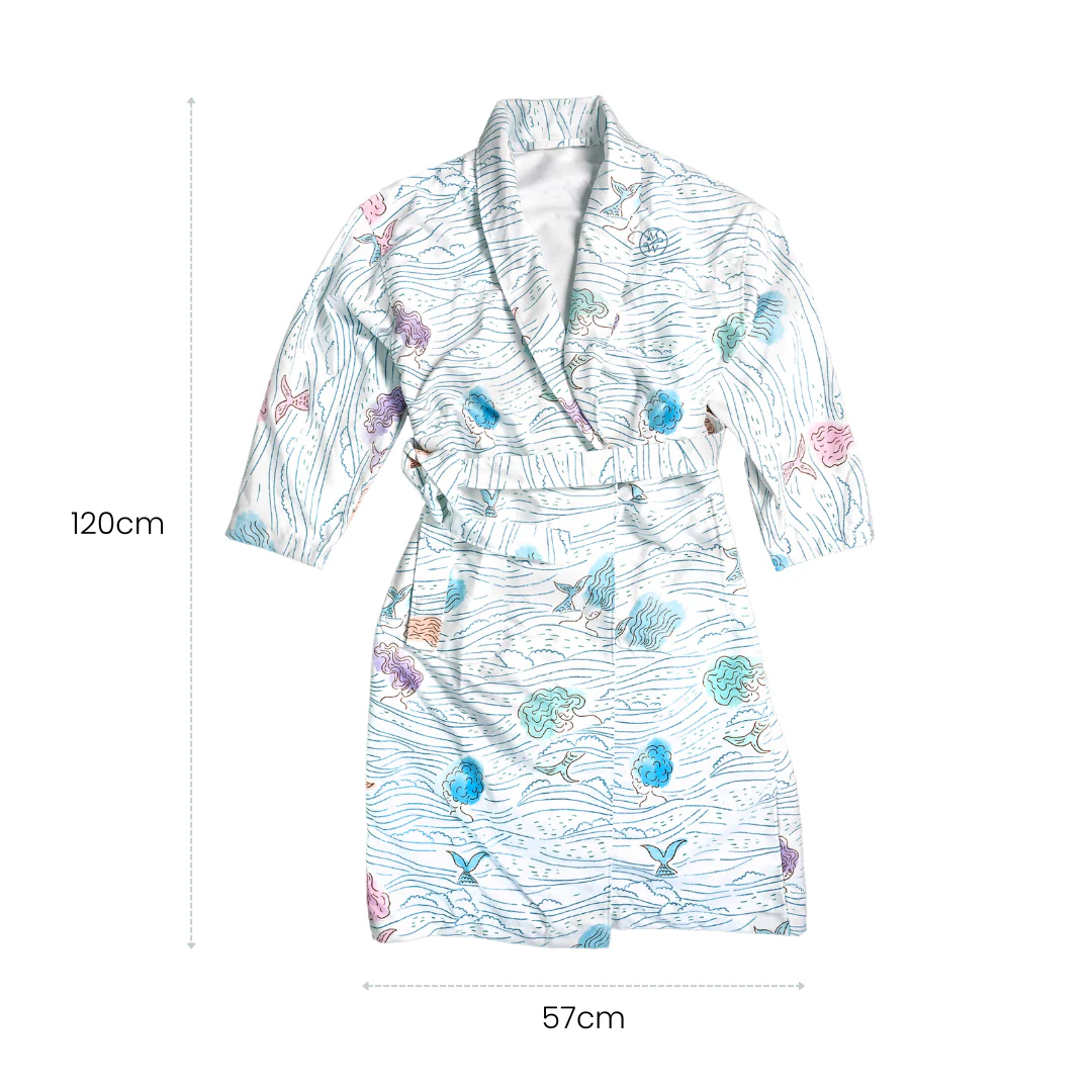 Microfibre Robe - Mermaid Blue - Image 3