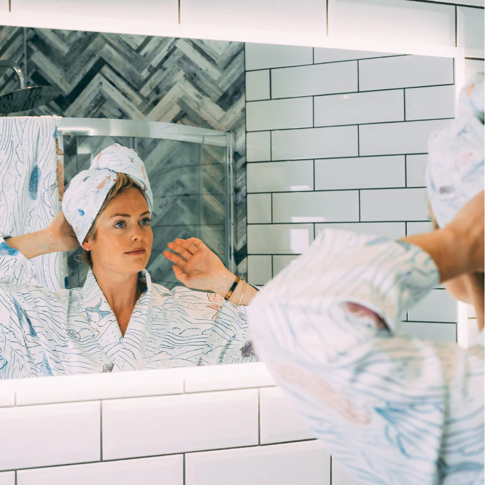 Microfibre Robe - Mermaid Blue - Image 5